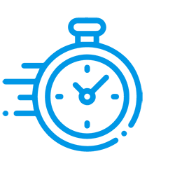 Blauw chronometerpictogram